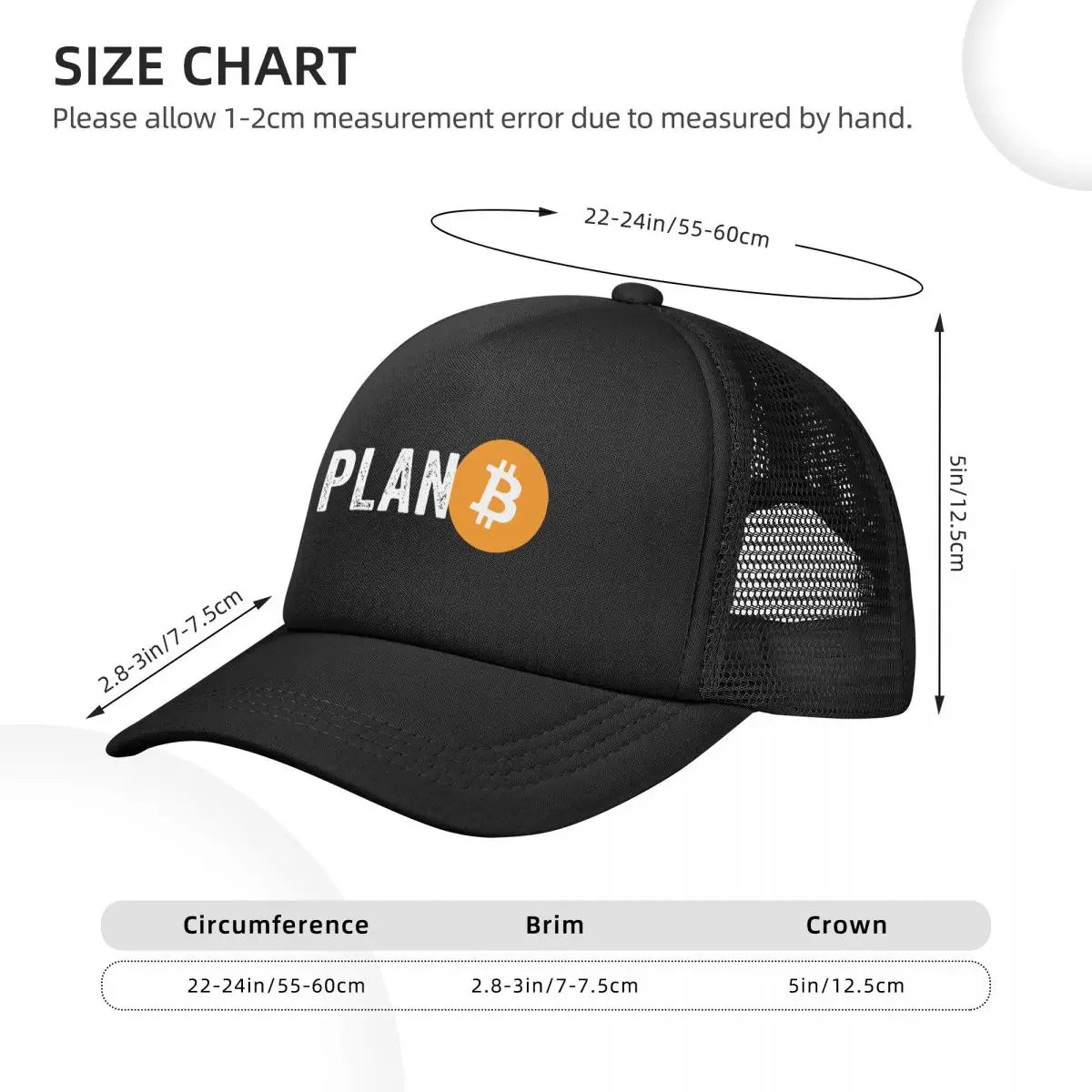 Unisex Plan B Bitcoin Trucker Cap – Atmungsaktive Mesh-Baseballkappe für Sommer & Outdoor