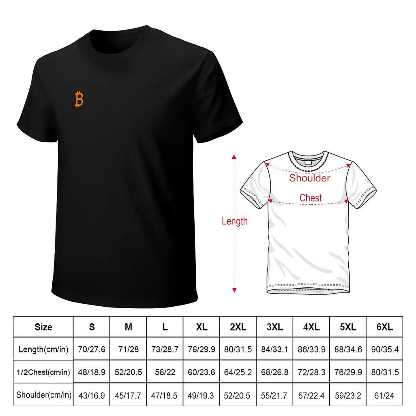 Bitcoin Logo T-Shirt für Männer – Schlicht und Langlebig